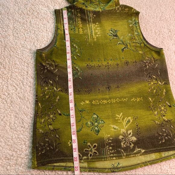 Studio C Green Floral Print Sparkle Tank 14/16 - Picture 4 of 8